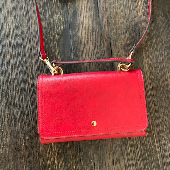 Sole Society Handbags - Sole Society Red Faux Leather Phone Wallet LikeNew